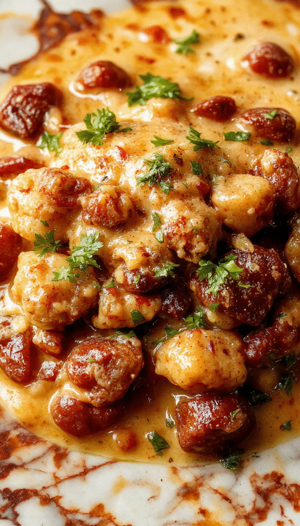 A colorful bowl of American Goulash featuring a rich tomato base with tender ground beef and pasta, garnished with fresh herbs, served on a rustic wooden table.