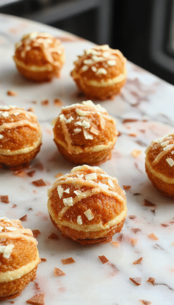 Golden brown mini churro bites coated in cinnamon sugar, arranged on a rustic plate with a light drizzle of chocolate sauce, and a sprinkle of powdered sugar for garnish, styled on a wooden surface with a cozy, inviting backdrop.