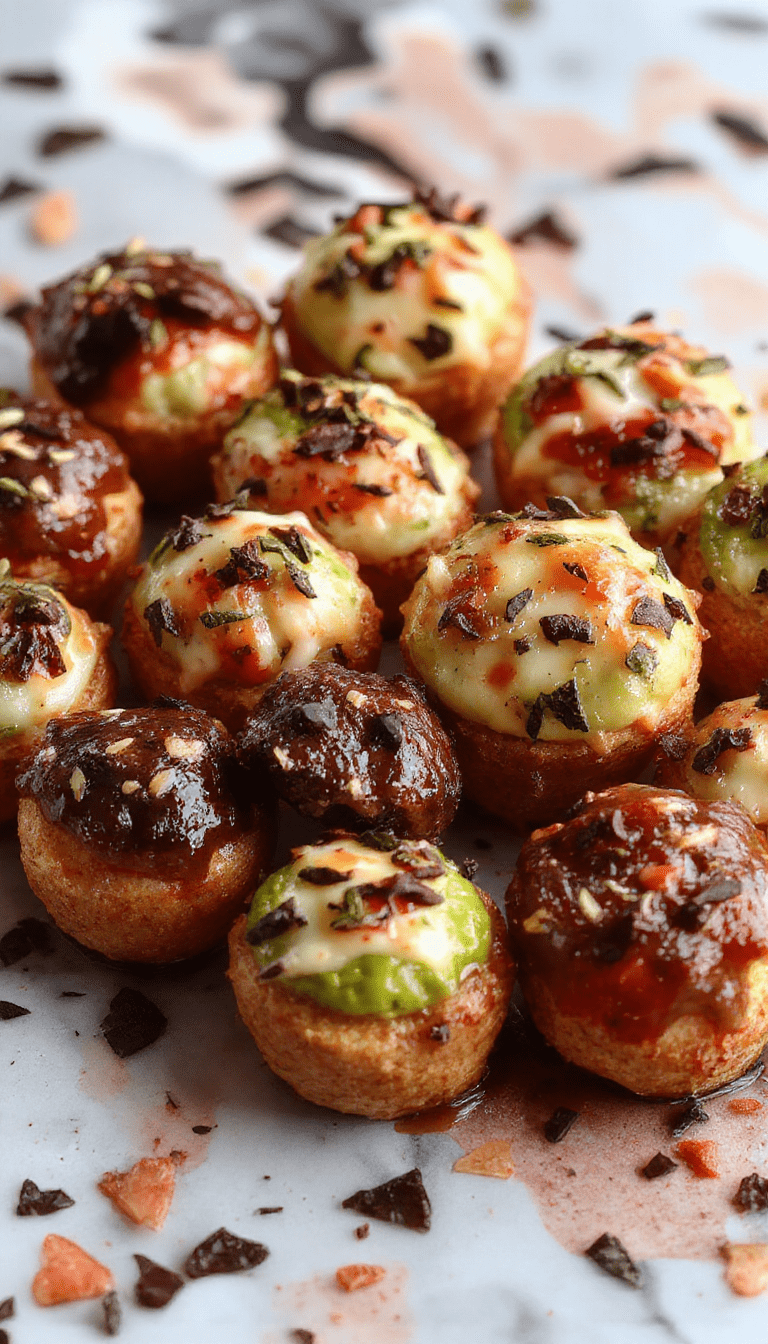A vibrant Halloween-themed platter featuring creepy edible decorations like eyeball deviled eggs, spider web cheese, and pumpkin-shaped dips, all brightly colored with orange, black, green, and purple accents, presented on a rustic wooden board with spooky garnishes and themed props.