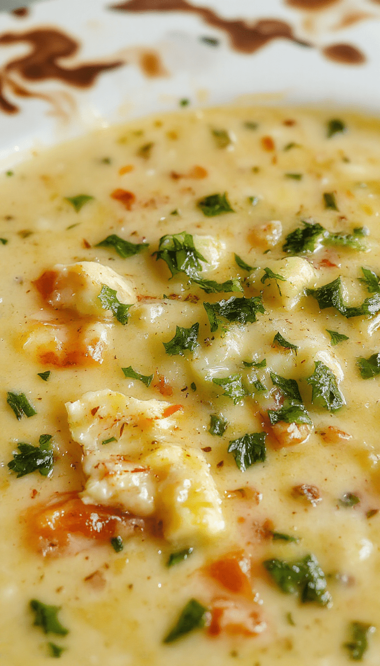 A vibrant bowl of creamy vegetable soup with a smooth texture, topped with fresh herbs, served in a rustic white bowl on a wooden table, with colorful chopped vegetables and a spoon nearby