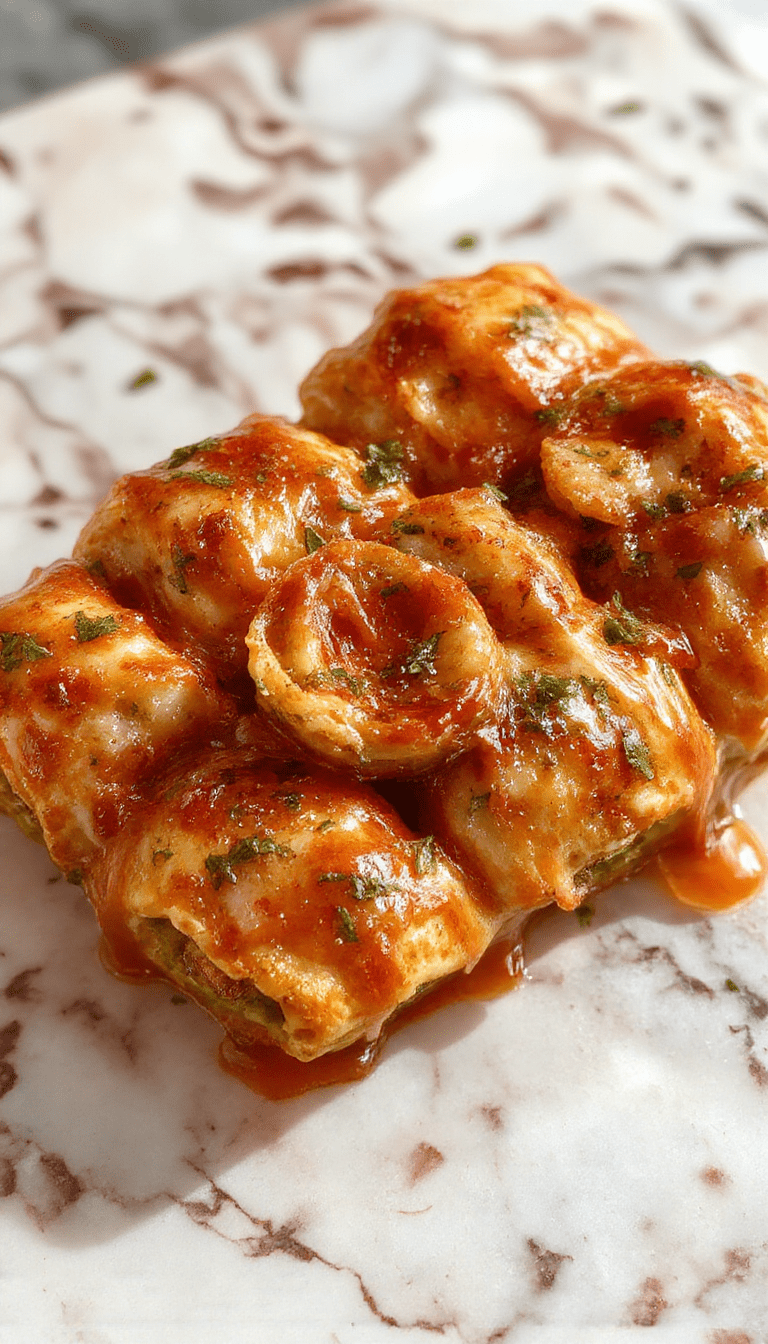 Colorful vegan pizza rolls arranged on a white plate with a crispy golden exterior, filled with vibrant vegetables and melty sauce, garnished with fresh herbs, styled on a rustic wooden surface.