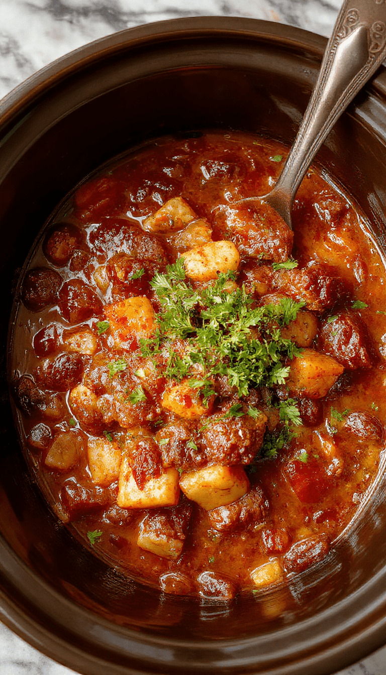 A steaming bowl of American Goulash with ground beef, vibrant red tomato sauce, and tender pasta, garnished with fresh herbs and served on a rustic wooden table, highlighting a comforting, homestyle dish with rich textures and warm colors.