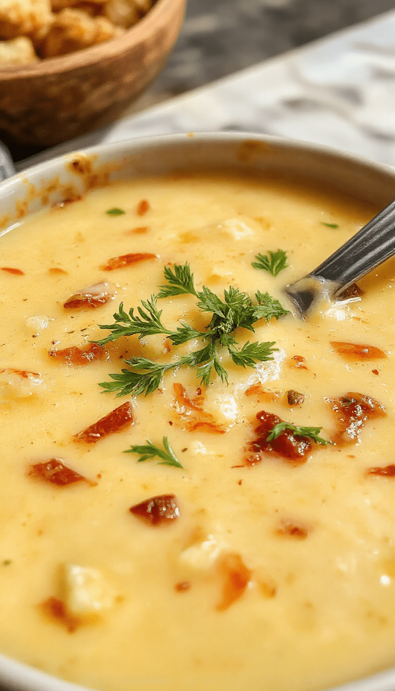 A steaming bowl of Italian Penicillin Soup showcasing a vibrant, hearty broth filled with tender chicken, colorful vegetables, and herbs, garnished with fresh basil. The bowl sits on a rustic wooden table with a spoon resting beside it, inviting warmth and comfort. The soup's rich texture and aromatic herbs create a cozy, inviting scene.
