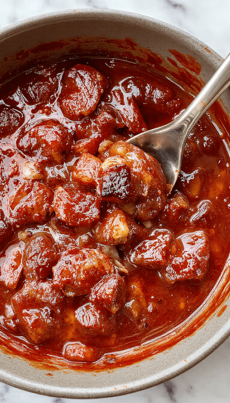 A vibrant, steaming pot with a freshly scraped clean bottom showing remnants of a hearty, savory dish. The dish features tender chunks of meat, vegetables, and flavorful sauce, served in a rustic pot on a wooden table. The presentation emphasizes the delicious, satisfying nature of the meal with a warm, inviting atmosphere and colorful ingredients.