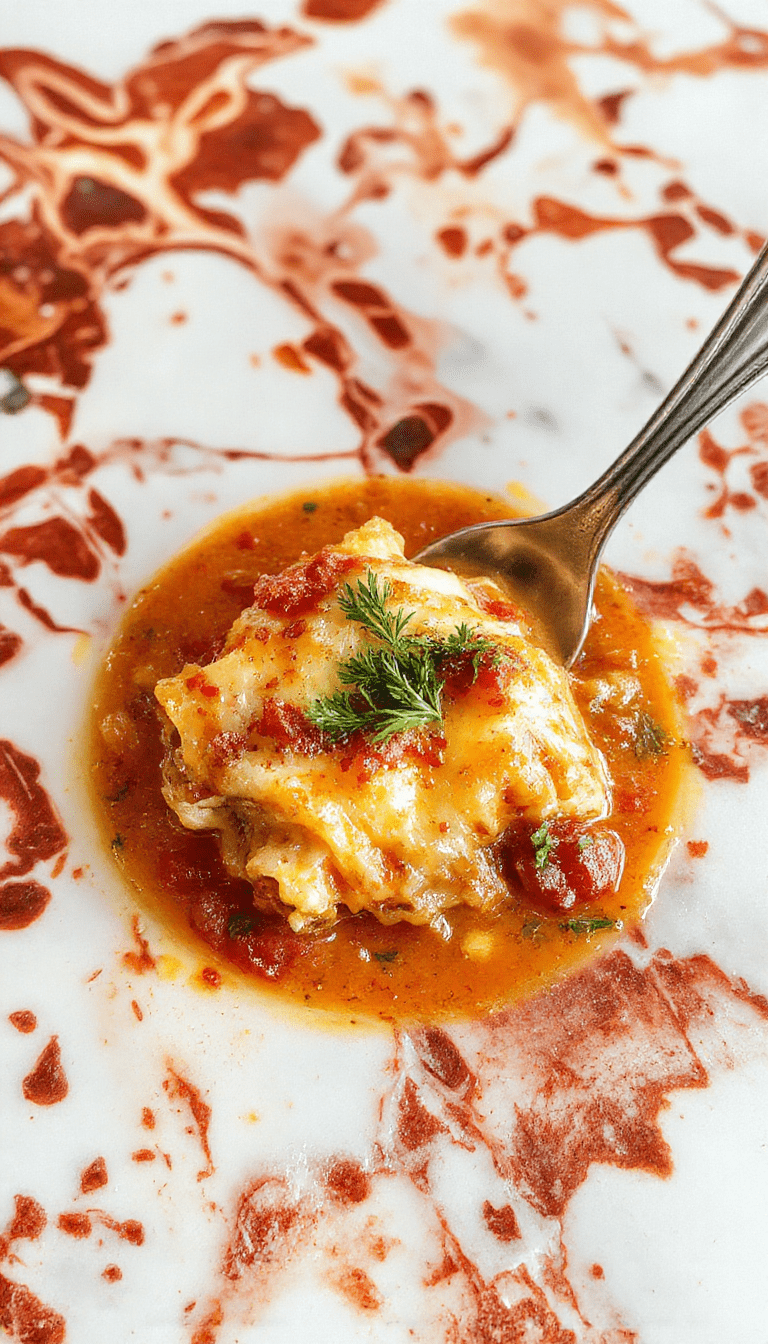 Colorful bowl of high protein lasagna soup showing layers of melted cheese, ground meat, spinach, and pasta noodles with a rich tomato broth, garnished with fresh basil and grated cheese, styled in a rustic white bowl on a wooden surface