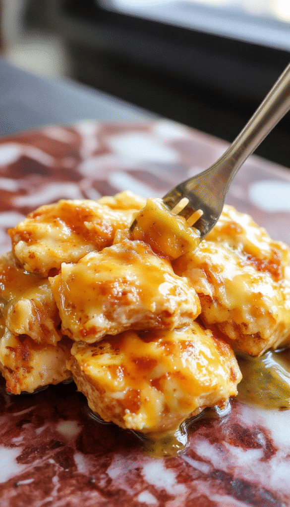 A vibrant plate of Honey Butter Chicken featuring golden-brown, crispy chicken glazed with glossy honey butter sauce, garnished with fresh herbs and served with sides on a rustic wooden table.