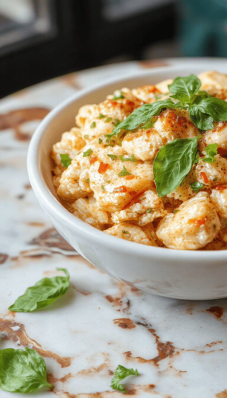A vibrant plate of Thai Basil Chicken showcasing tender chicken pieces coated in a savory sauce, topped with fresh green Thai basil leaves. The dish is beautifully plated with colorful bell peppers and onions, garnished with chopped herbs, highlighting the glossy textures and vivid colors. The background features a rustic wooden table with a sprinkle of chili flakes and lime wedges for a lively, appetizing presentation.